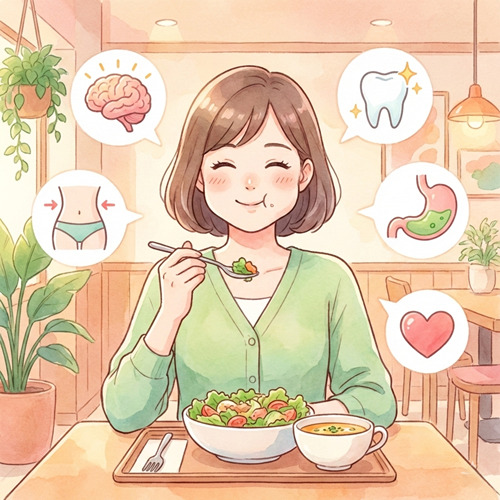 【鹿児島中央駅近くの歯医者】ダイエットも脳トレも！？歯科助手が教える「よく噛むだけ健康法」の